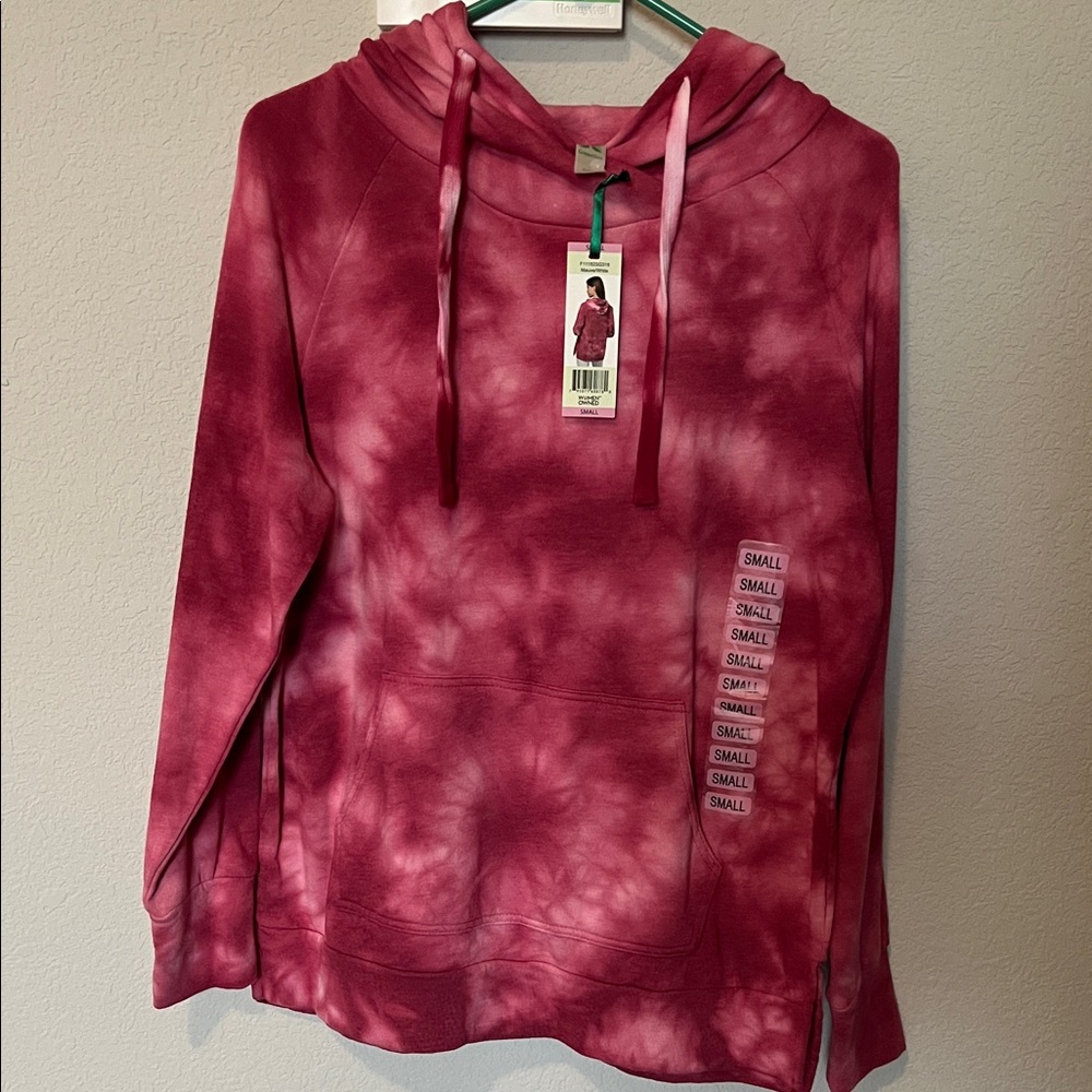 GreenTea Women's Tie-Dye Hoodie - Red